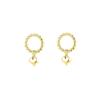 Design Glossy Love Small Bead Earrings Ins Cold Wind Fashion Hollow Circle Heart Shaped Hyunya Wind Earrings