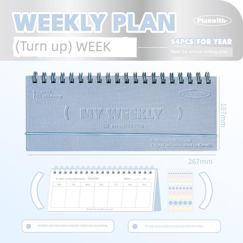 

Planwith Self-Discipline Clock-in New Arrival Carry-on Notebook blue-blue