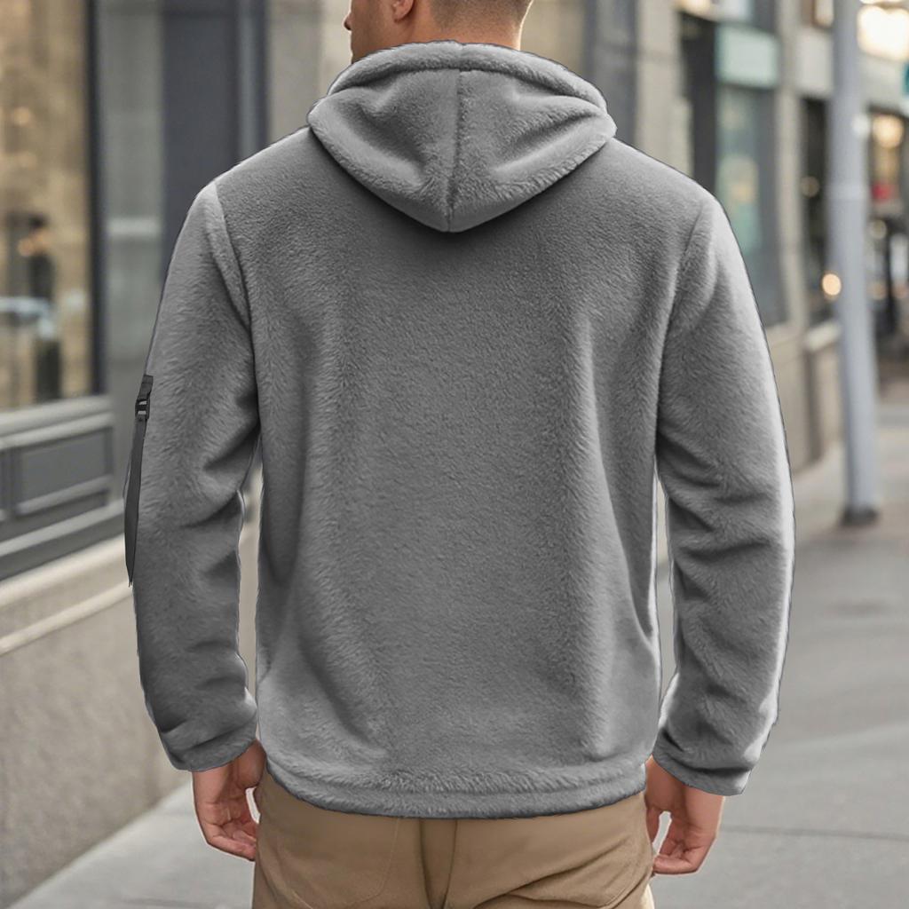Herren Wende Kapuzen Reißverschluss Jacke Lockerer Schnitt Street für Herbst Winter