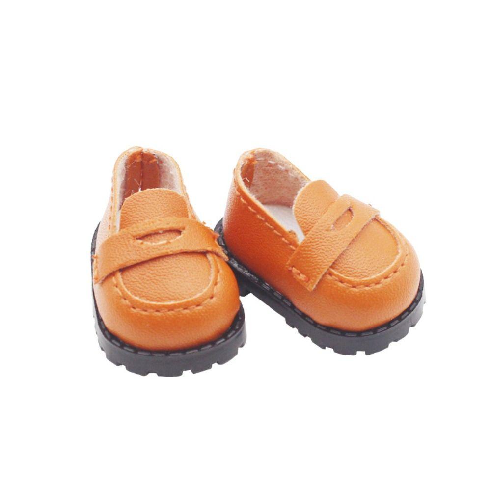 

Mini Doll Finger Shoes Kawaii Doll Leather Shoes Doll Accessories Labubu Doll Shoes Girl Gift светло-коричневого