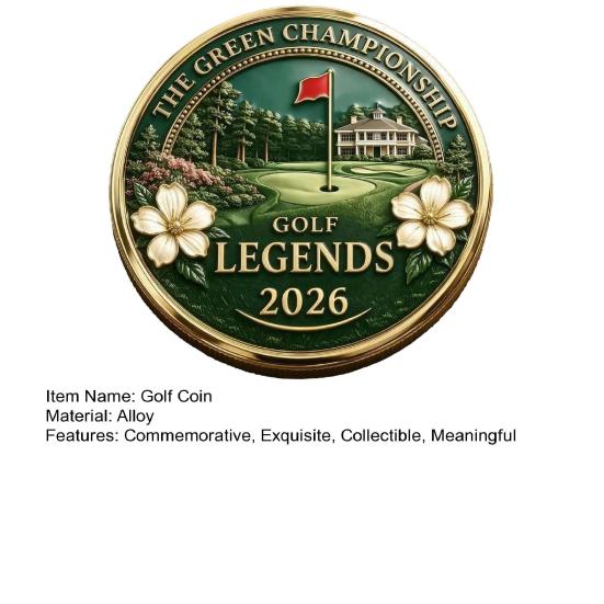 Moneda Conmemorativa de Golf 2026 Moneda de Colección Challenge Coin Recuerdo Metálico de Golf para Amantes del Golf Coleccionistas Deportivos