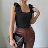 Modische Weste für Damen im Sommer, Elegant und Lässig, Dreidimensionale Blumenverzierung, Gestricktes Ärmelloses Oberteil
