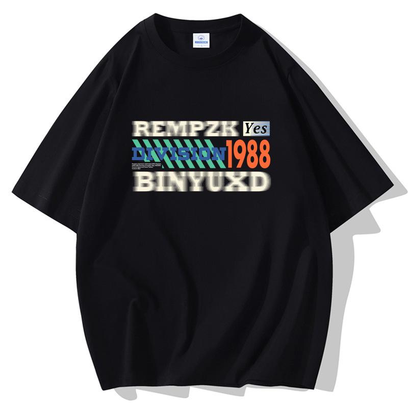 8 Colors 1988 Man's Short Sleeves Loose T-shirt 100% Cotton Casual Tee Size S-5XL