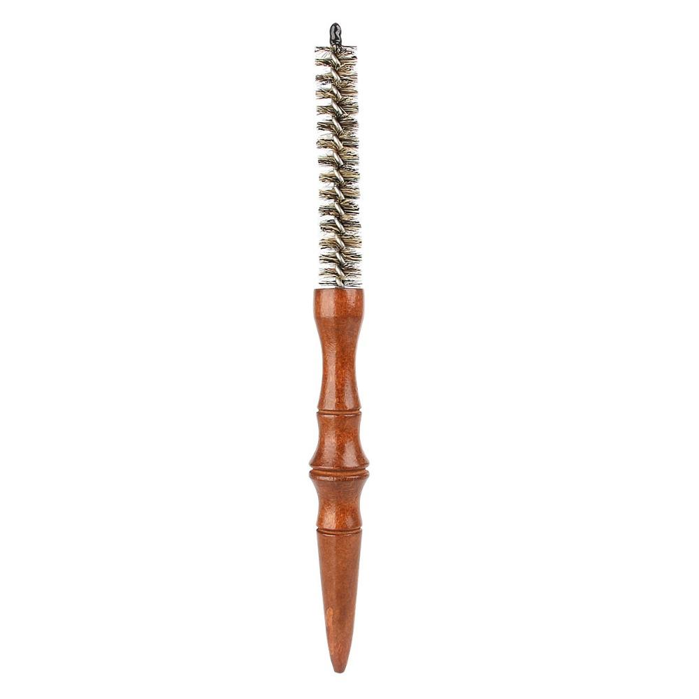 Antistatic Properties Wooden Hair Rollers Boar Bristle Hair Rolling Brush  Blow Drying 1.6x24cm