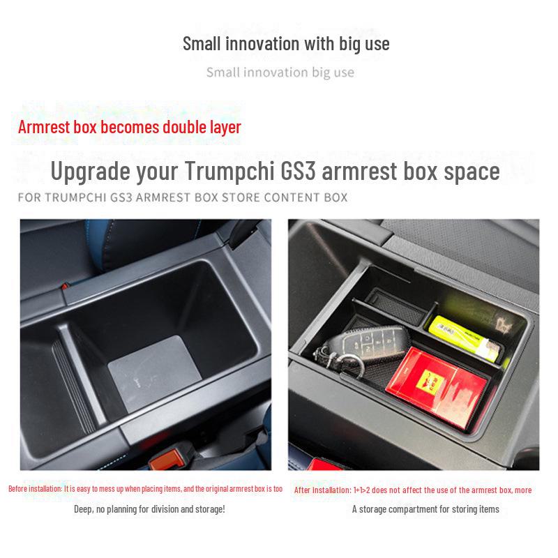 23-24 Trumpchi GS3 Armrest Box and Central Control Storage Organizer for Car Modification