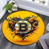 Boston Bruins Round Area Rug,Carpet Rug for Living Room Bedroom Sofa Playroom Decor,Non-slip Floor Mat