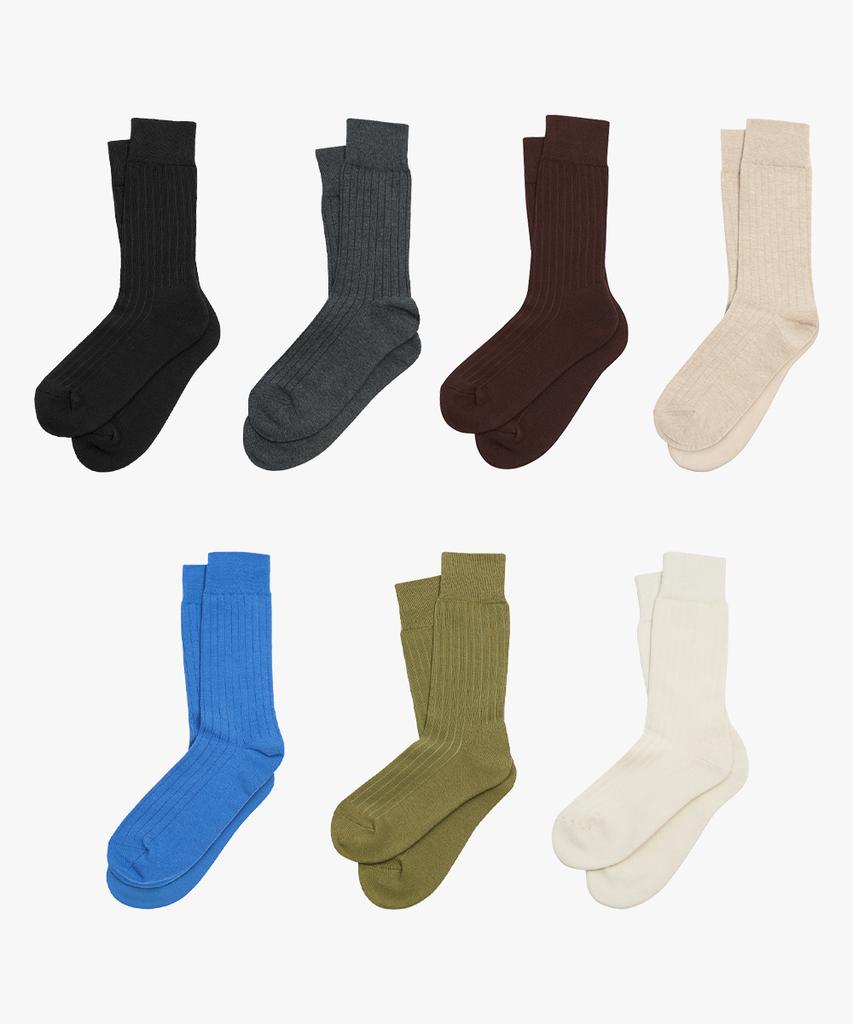Maedeugoteu Cotton Crew Socks 3-Pair Set (Unisex)