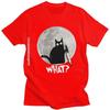 What Cat Full Moon Tshirt Unisex T Shirt Trendy Funny Halloween Black Murderous Cat With Knife TShirts Cotton Tee Free Shipping