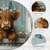 Schattige Schotse Hooglander Douchegordijn Margrietbloemen Vlinders Rustieke Boerderij Kunst Decor Speels Badkamerontwerp Waterdicht niet-giftig