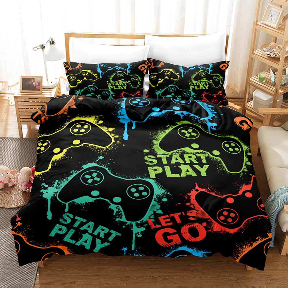 Three-Piece Digital Printing Kit Bedding, Gamepad Home Textile Four-Piece Quilt Cover