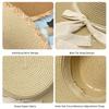 Wide-brimmed Sun Hat Women Summer French-Style Flat-Topped Straw Hat Women's Beach Sun Hat Woven Sun Hat for Beach Protection