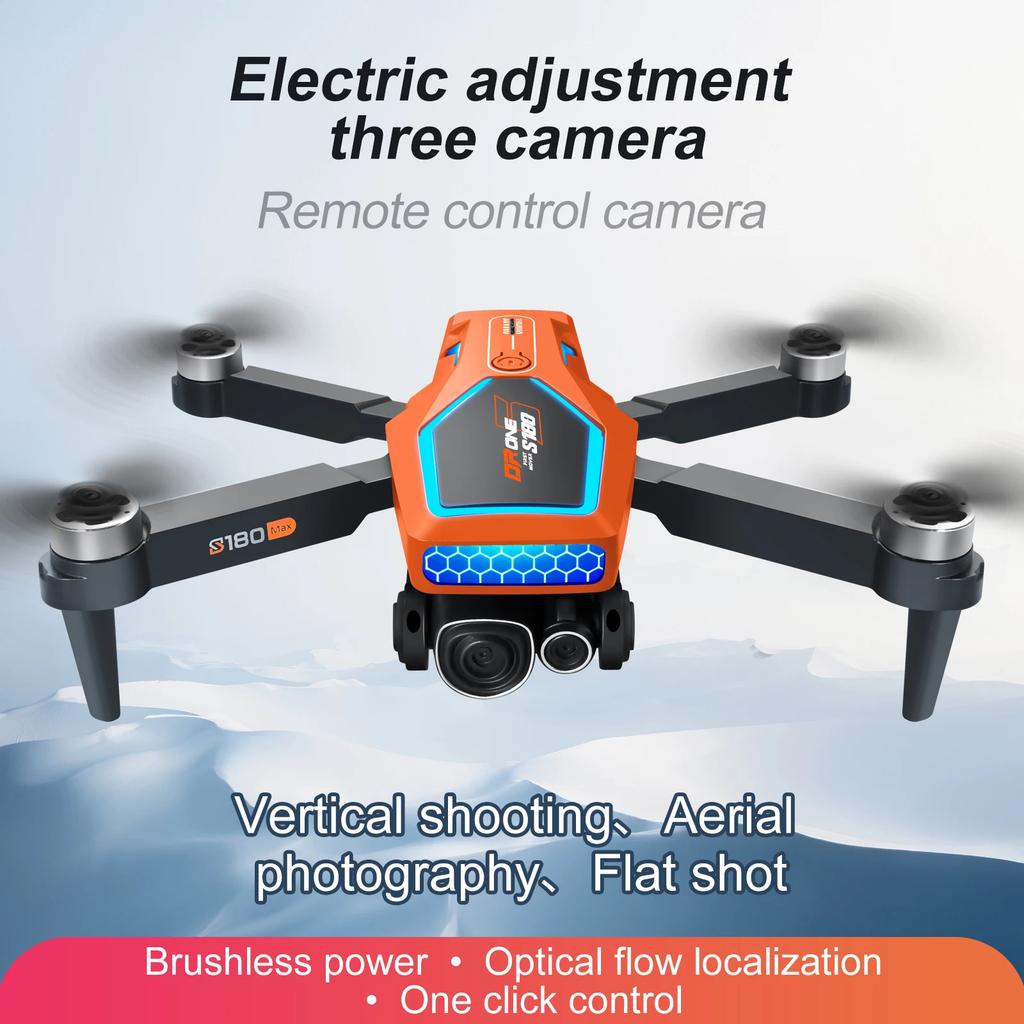 S180 Drone Aerial Photography Electric Lens Obstacle Avoidance Brushless Motor Optical Flow Remote Control Aircraft Toys