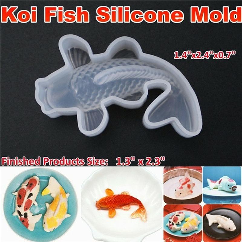 1Pcs 3D Koi Fish Carp Mold Cake Chocolet Baking Mold Cake Decoration Mould Silicone Jelly Handmade Mold