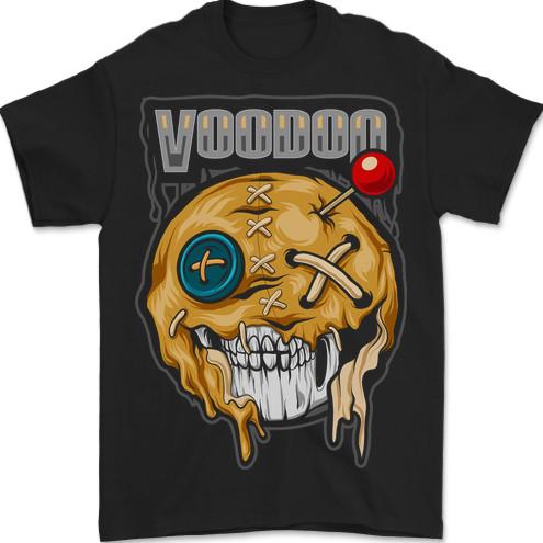 Voodoo Doll Skull Evil Spirits Dark Magic Halloween Mens T-Shirt 100% Cotton M