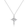 S925 Sterling Silver Diamond Cross Choker Necklace - Showerproof, American Hip Hop Style