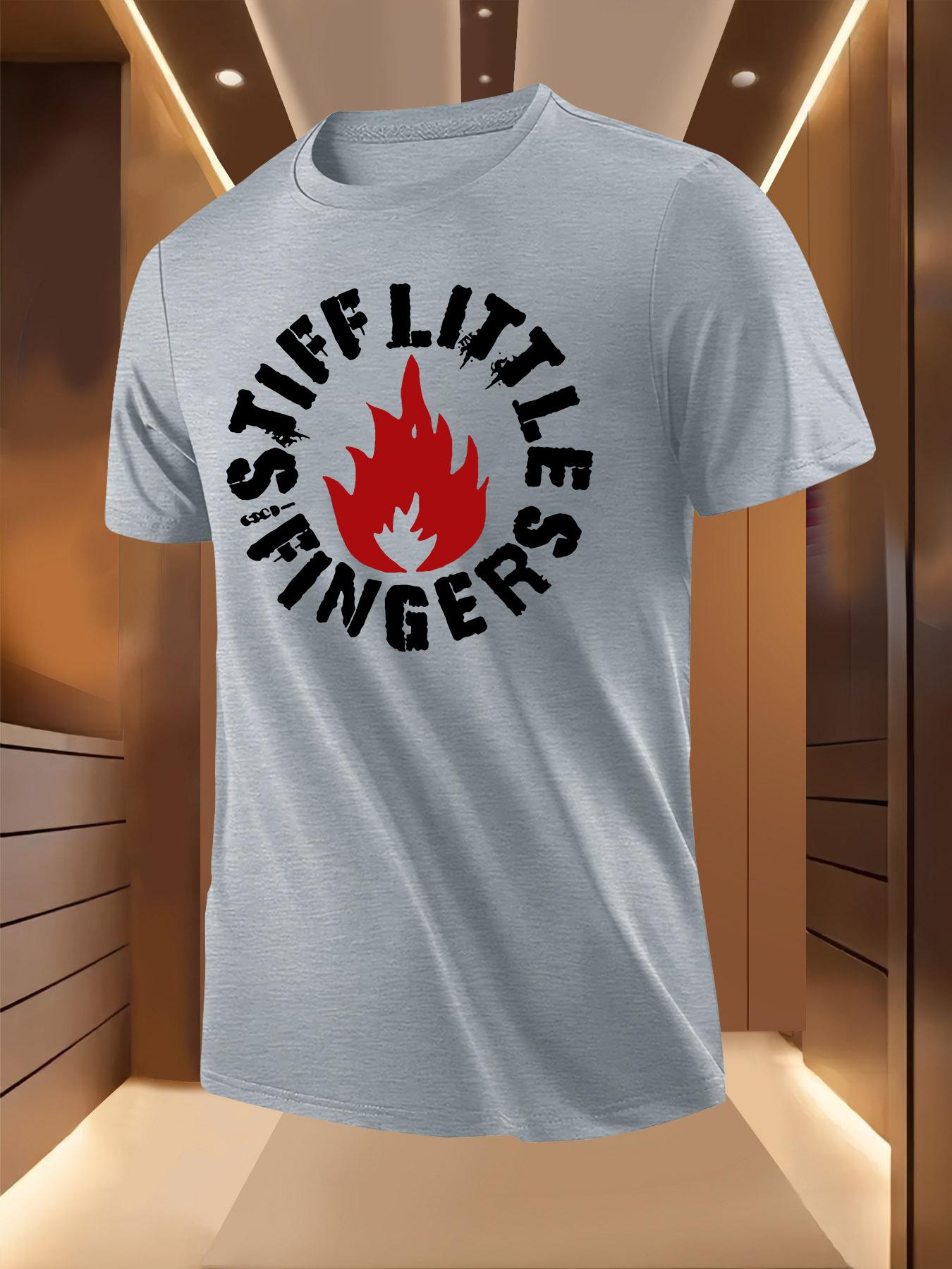 Flame Finger Graphic Tshirt - Breathable Lightweight Poly... XXL