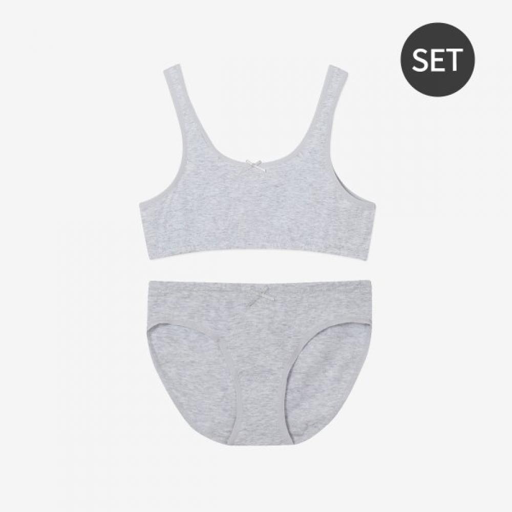 2nd Skin Junior Cotton Basic Tank Bra + Junior Cotton Basic Panty  10 13 Years WHITE/XS