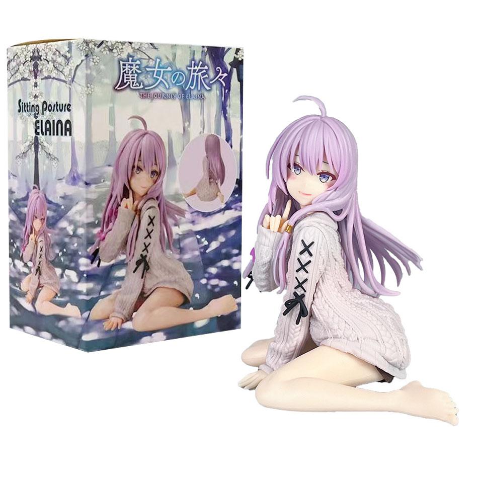 13cm The Journey of Elaina Anime Figures Model Elaina Sweater Doll Action Figure Room Desk Decor Gift Toys