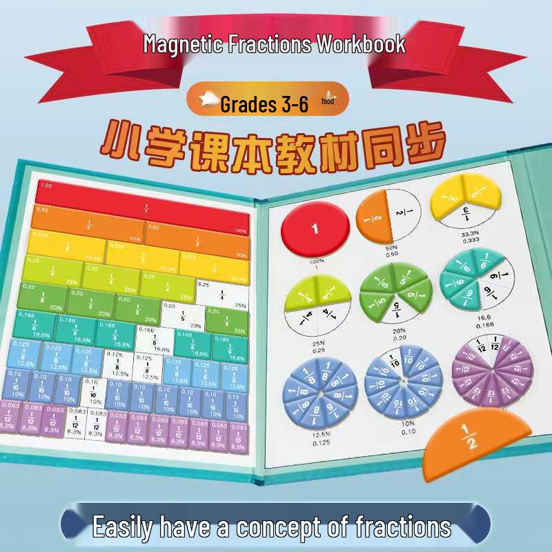 Magnetisches Mathe-Lernwerkzeug für die 3. bis 5. Klasse: Bruch Addition & Subtraktion Demonstrator