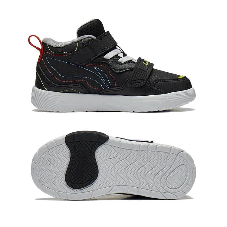 Li Ning Comfortable Lightweight Shock Absorption Rebound Casual Shoes Kids Sneakers Black YKNT126-13