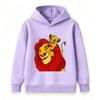 Kids Boys Girls Hooded Sweatshirt, Cute Father Son Lion Print Pullover Hoodie, Casual Long Sleeve Soft Warm Tops for Children Daily Wear