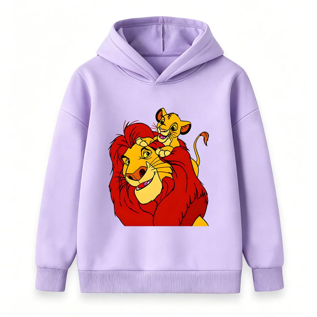 Kids Boys Girls Hooded Sweatshirt, Cute Father Son Lion Print Pullover Hoodie, Casual Long Sleeve Soft Warm Tops for Children Daily Wear