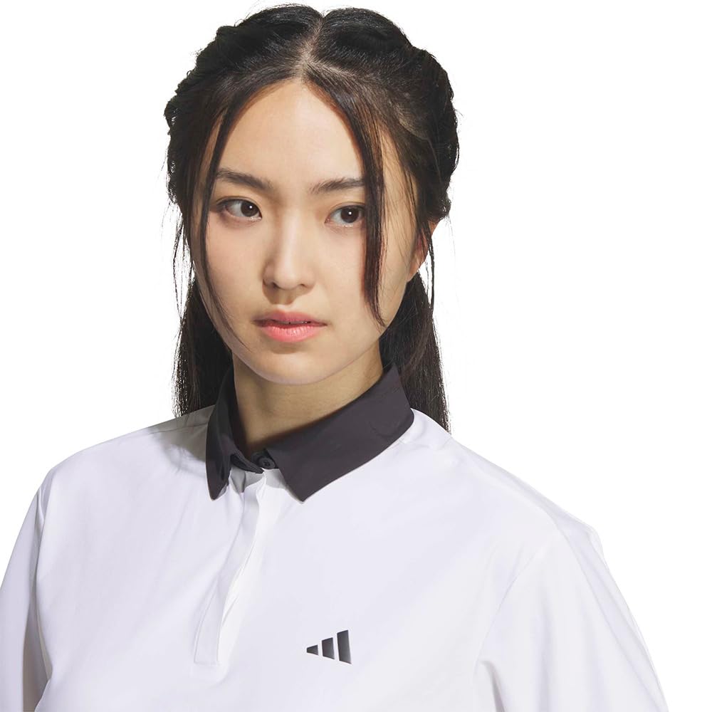Golf Blanc [Adidas Golf] Chemise Boutonnée à Manches Courtes pour Femme, Repoussant l'Eau,
