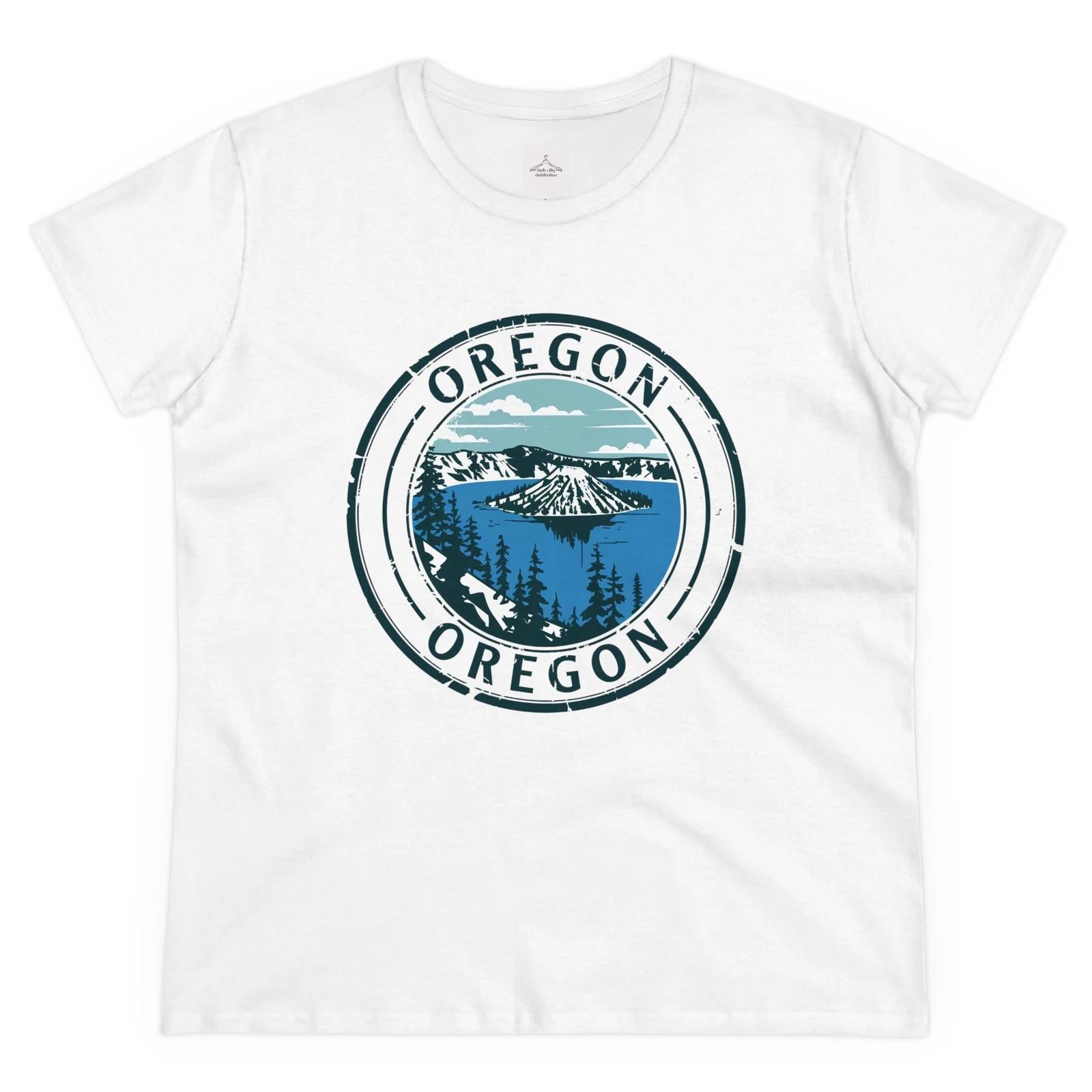 Oregon Scenic Cotton Tee, Nature Lover Gift, Hiking Apparel, Oregon State Pride, S