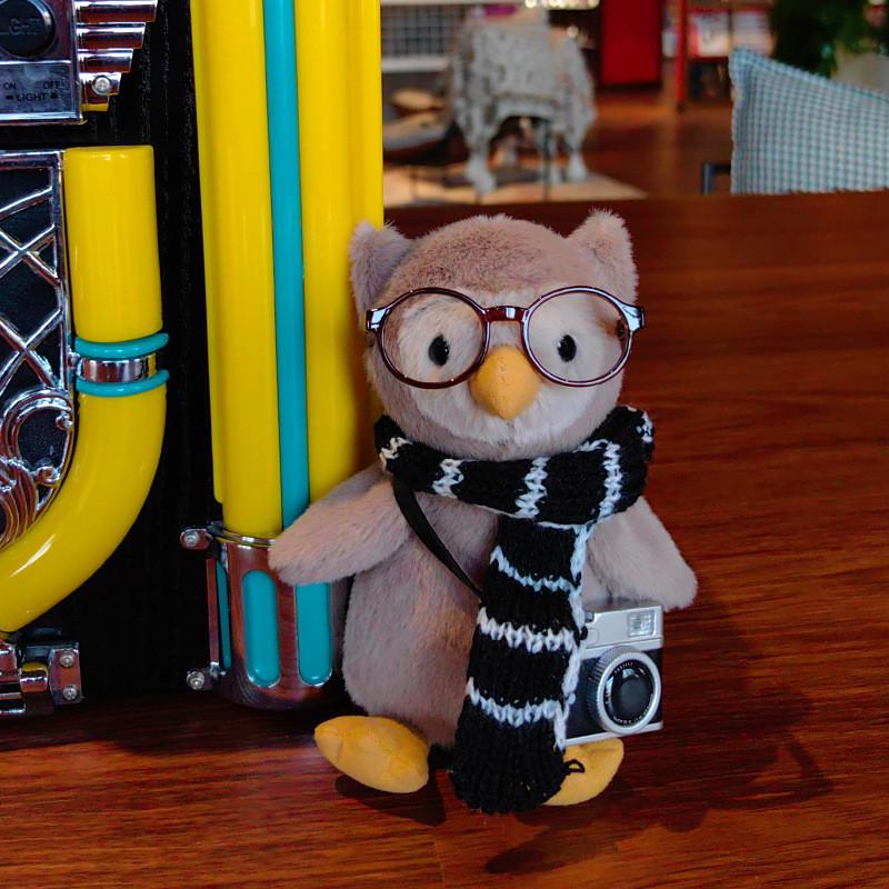 Owl Nippit With Hat Scarf Plush Toy Cartoon Stuffed Doll Decorations Gift Kids