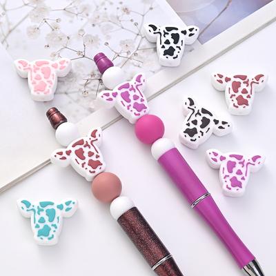 10pcs Cartoon Silicone Animal Design Food Grade Focal Teether Beads Baby Chew Toy Teething Necklace DIY Nursing Jewelry Making