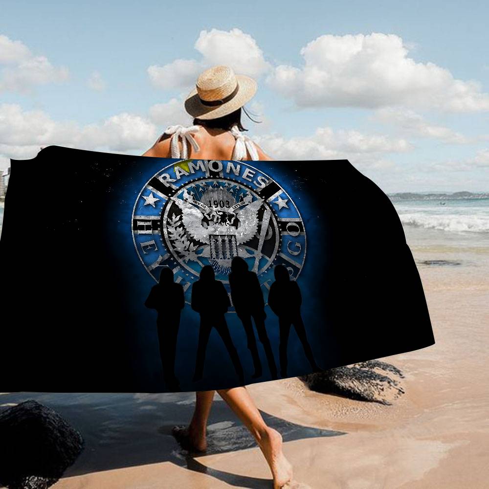 R-ramones Band Microfiber Printed Beach Towel Mountain Climbing Yoga Beach Swimming Running Absorbent Soft Towel