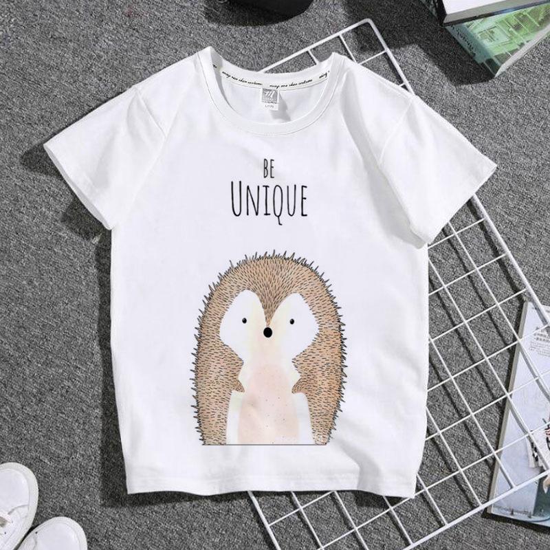 Fashion Breathable Tshirt for Boys  Girls with Cute Animal Print And round Neck ParentChild Matching Personality Clothing