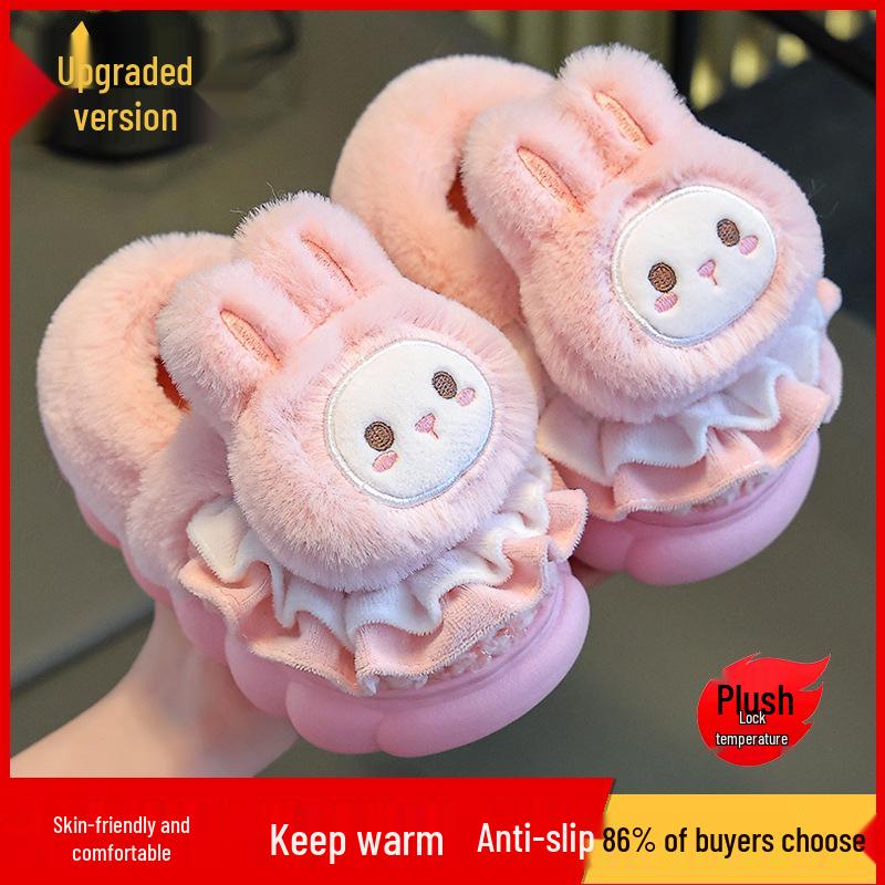 Kinder Cartoon Plüsch Baumwoll Hausschuhe: Herbst/Winter Hausschuhe für Jungen & Mädchen