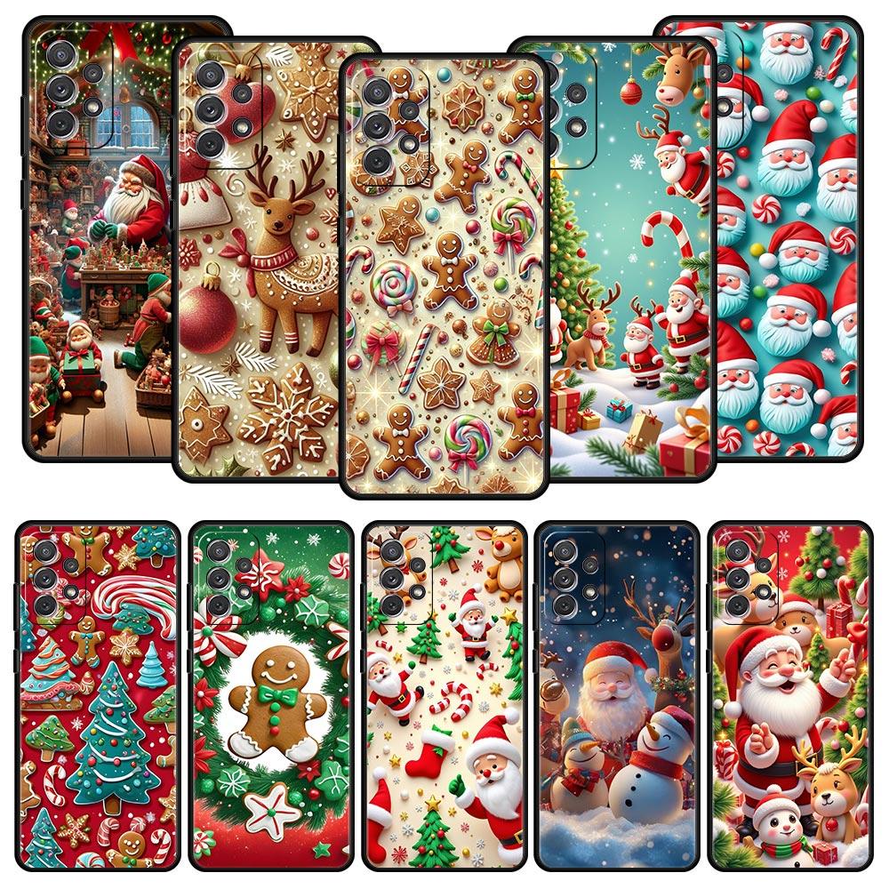 New Year Christmas Phone Case for Samsung Galaxy A55 A35 A17 A07 A15 A13 A25 A51 A71 A72 A73 A32 A52 A52S A41 5G Soft TPU Shell