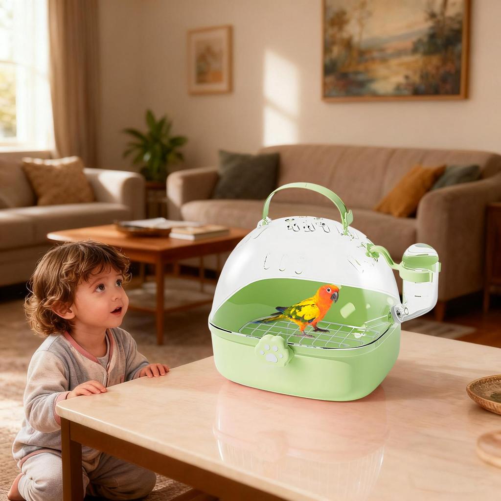 Bird Travel Cage PVC Chinchilla Carrier Cage With Water Bottle Pet Bird Carrying Supplies Spacious Design For Sparrow Macaws