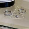 Elegant Ins Style Rhinestone Copper Ring For Women With Unique Design Geometric