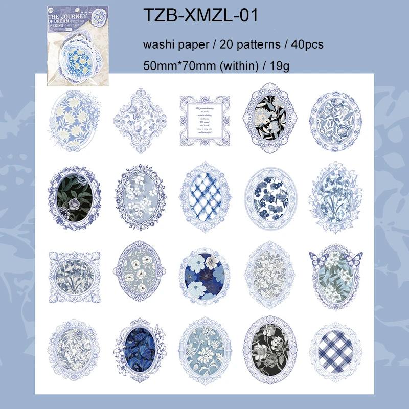 JIANWU Dream Journey Series Vintage Lace Flower Border Landscape Material Collage Sticker Creative DIY Journal Stationery
