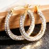Retro Hong Kong style temperament earrings, fashionable geometric circle ears, metal ear buckles, hot-selling Temu light luxury earrings