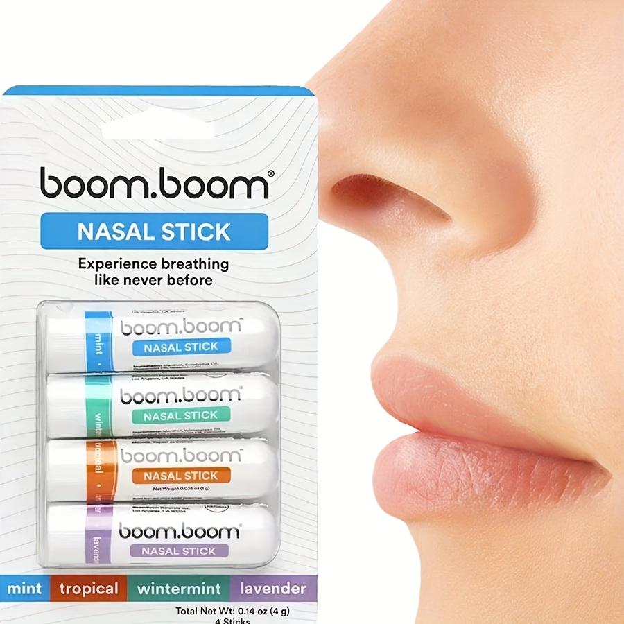 4 Portable Refreshing Breathing Nose Sticks, Fatigue Refreshing and Invigorating Nose Suction, Cooling Oil Mint Double-hole Nose Suction Sticks