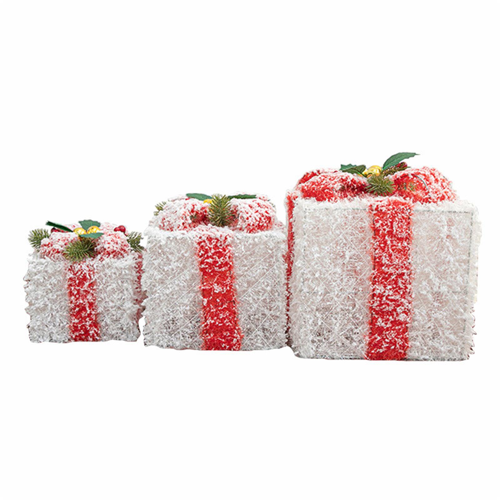 

3 шт./комплект рождественских подарочных коробок, стильное украшение для елки и дома, праздничное железное украшение для украшения дома и офиса