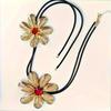 1 Golden Yellow Flower Decoration Y-shaped Necklace Classic Temperament Banquet Vacation Personality Retro
