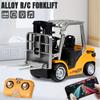 1/64 2.4G RC Mini Carrello Elevatore in Lega con Rimorchio Gioco da Scrivania Controllo Remoto tramite App in Scala Carrello Elevatore di Ingegneria Giocattoli Regali per Bambini