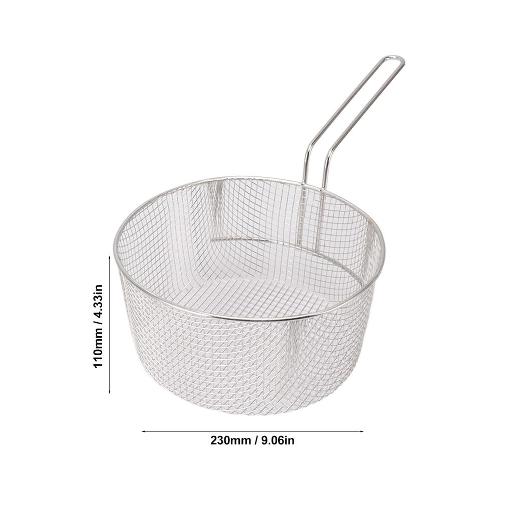 Fry Basket Frying Net Frying Basket Stainless Steel Long Handle Reusable Rust Resistant Fry Net for Fish Chicken Nuggets Fry Net