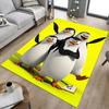 Penguins Yellow Background Carpet For Playroom Bedroom Living Room Sofa Home Decorkids Game Area Rug Nonslip Floor Mat