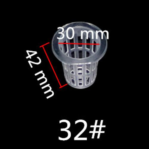 50Pcs New White Hydroponic Basket Garden Vegetable Soilless Growing Net Pot Multi-Size Aeroponics Plastic Planting Mesh Pots Cap