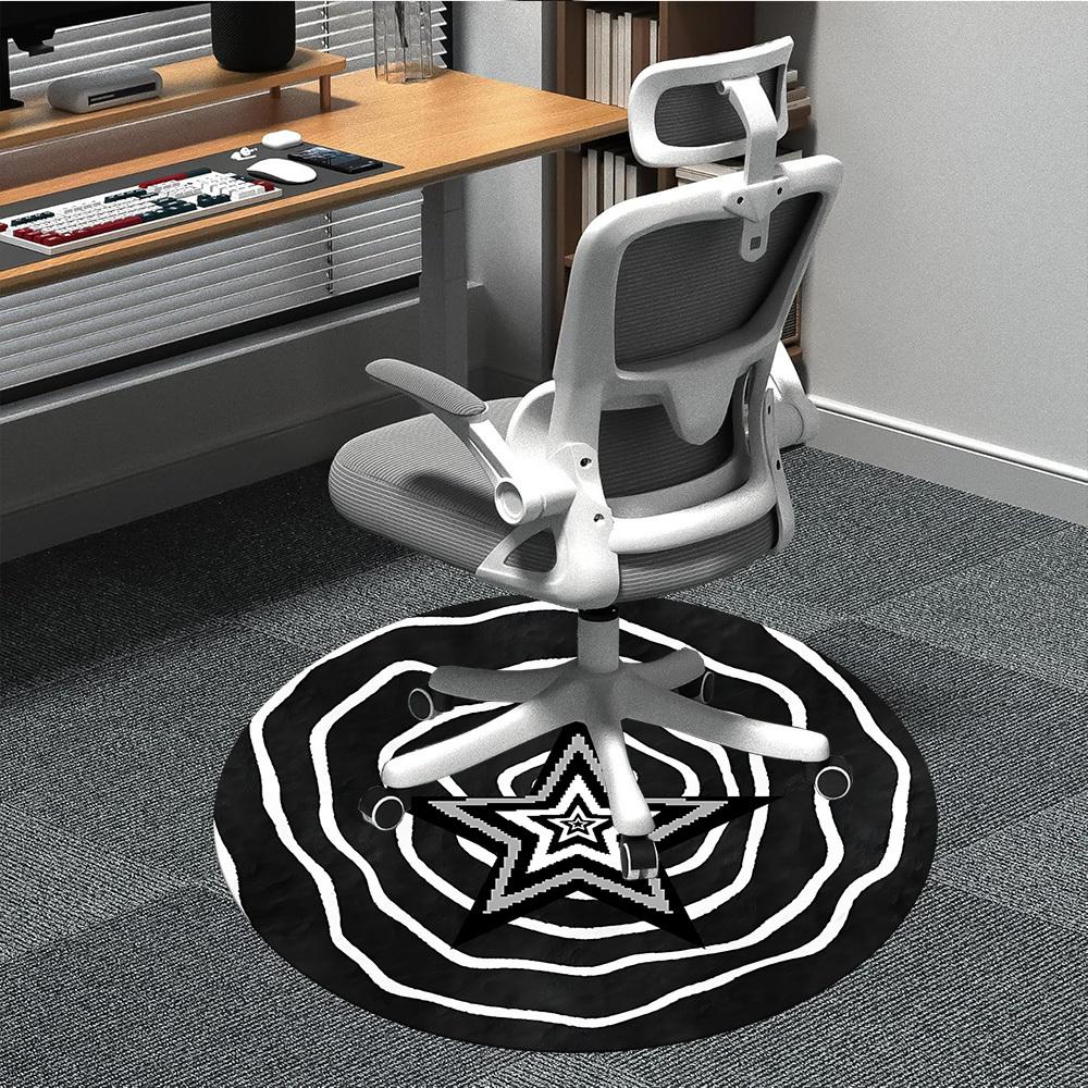 1pc Star Vortex Office Round Area Rug,  Mat Suitable For Office, Under Office Chairs Bedroom Living Room Home Decor, Room Deco