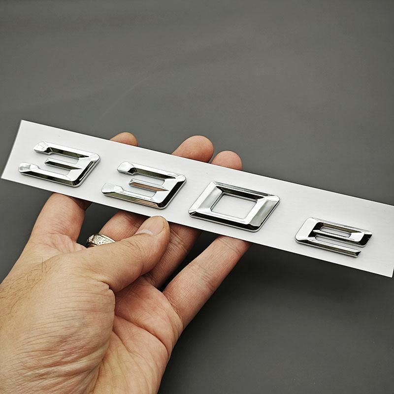 

NEW 3D ABS Chrome Black Car Letters Logo 330e Rear Trunk Badge Emblem Decals For BMW 330e G20 G21 F30 F31 Exterior Accessories
