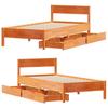 Solid Wood Bed without Mattress Wax Brown 90x200 cm Pine Wood