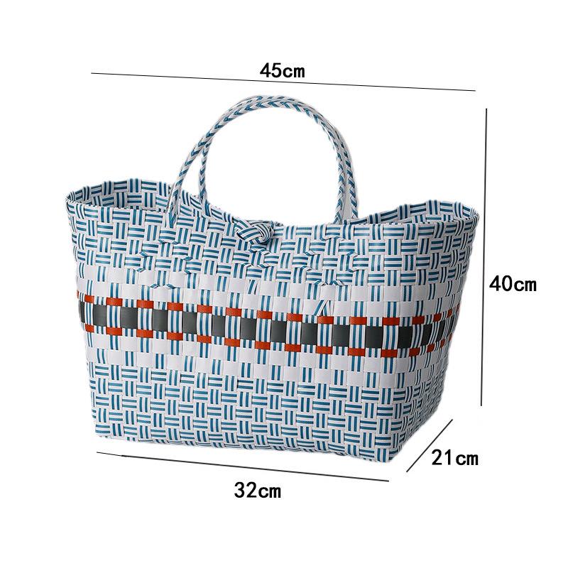 Vietnamese Large Imitation Rattan Handled Storage and Grocery Basket