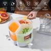 5.1L Drink Dispenser with Leakproof Faucet 360° Rotatable Juice Jug Dispenser for Parties 3 Compartment Removable Beverage